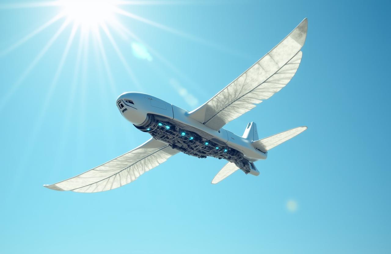 AI搭載の未来型鳥型ロボットの飛行